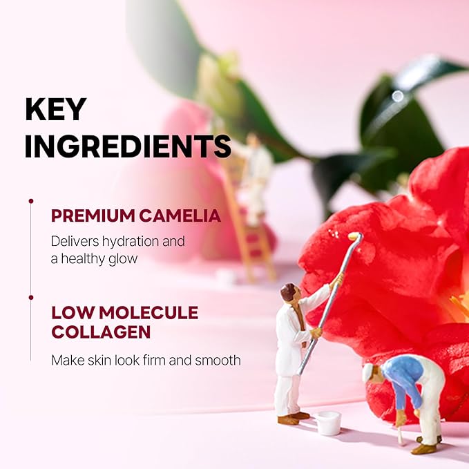 ROUND LAB Camellia Collagen Mask NET wt. 34 g/1.19 Fl Oz 4ea, 30min Hydrogel Mask, Quick Hydration, Firming&Pore Minimizing, For sensitive skin, Micro molecule collagen, Facial Mask