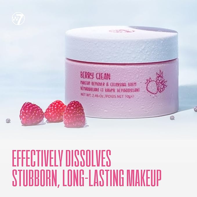 W7 Berry Clean Makeup Remover & Cleansing Balm – Melt Away Makeup & Say Hello to a Berry Fresh Glow! Hydrating, Gentle & Packed with Skin Loving Goodness