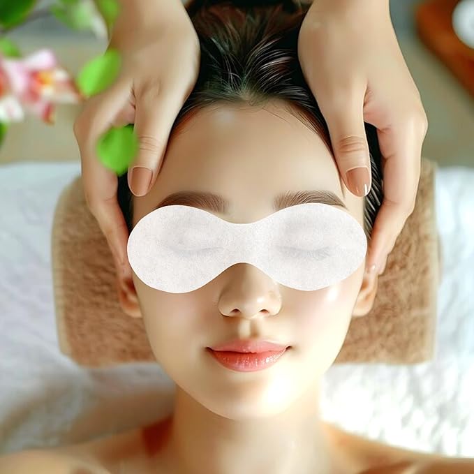 100 Sheets Disposable Non Woven Eye Care, Cotton Eye Mask Paper Paper Facial Eyes Pads Spa DIY Clear Eyes Mask Papers Beauty Sheets for Makeup Skincare Spa Wrap Moisture Retention