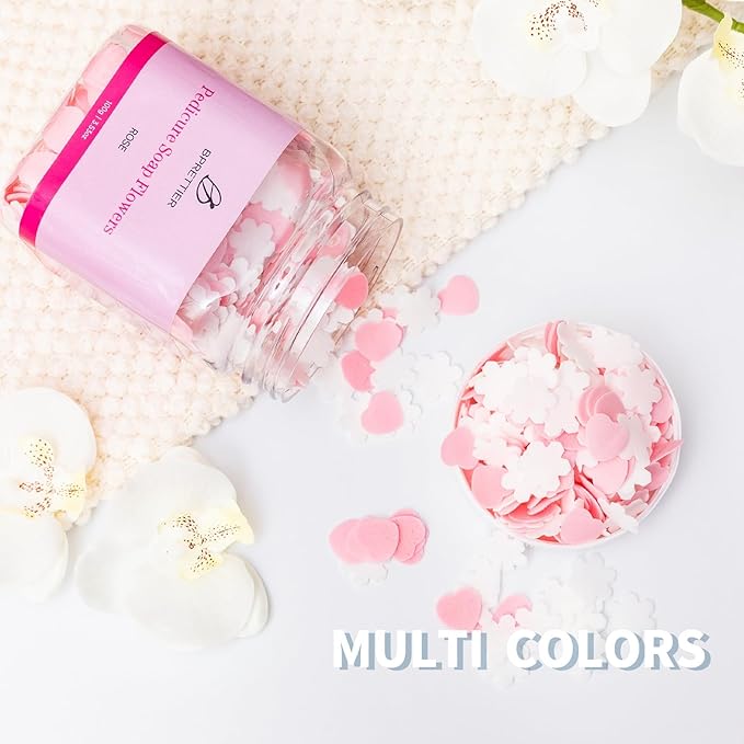 Foot Soak Flower Soap Sheets Pedicure Foot Soaks for Softens Calluses Moisturizing Relaxing Feet Pedi Party, Birthdays, Sleepovers Use (Rose)