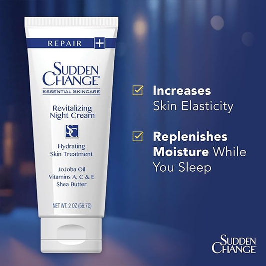 Sudden Change Revitalizing Night Cream - Face Lotion For Deep Wrinkles - Clinically Proven & Recommended By Professionals - Collagen & Elastin Booster - Reduce Fine Lines & Wrinkles In 2 Weeks, 2 Oz
