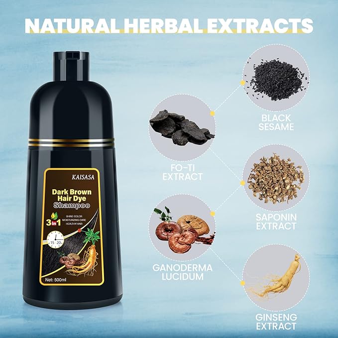 Bablabear Hair Mask Treatment for Dry Damaged Colored Hair and Dark Brown Hair Dye Shampoo 3 in 1 Bundle Set