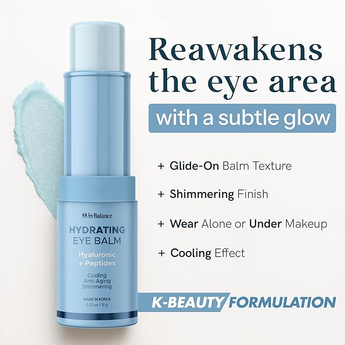 Ultra Shimmer Eye Balm with Hyaluronic Acid & Peptides – Reduces Puffiness, Dark Circles & Fine Lines – Hydrating, Anti-Aging Korean Skincare-Vegan, Clean Beauty – 0.52 fl oz