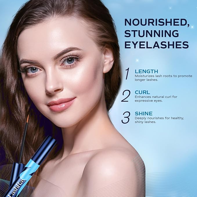 Premium Eyelash Growth Serum, LashRay Advanced Rapid Lash Serum for Eyelash Growth with Natural Formula - Boost Thicker, Longer Eyelashes and Eyebrows