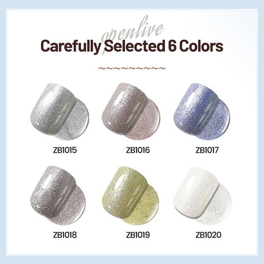 10ml Glitter Nail Polish Set 6 Colors Glitter Effect All Seasons Neutral Color Quick Dry Nail Polish Set for Women Salon DIY Nail Art