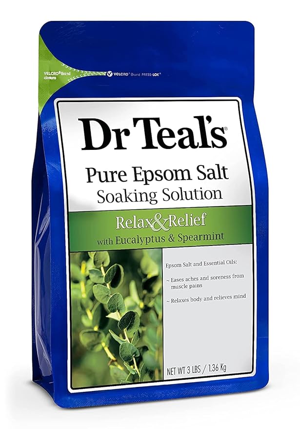 Dr. Teal's Pure Epsom Salt Soaking Solution Gift Set (3 Pack, 3lbs ea.) - Soothe & Sleep Lavender, Relax & Relief Eucalyptus with Spearmint, Wellness Therapy with Rosemary & Mint