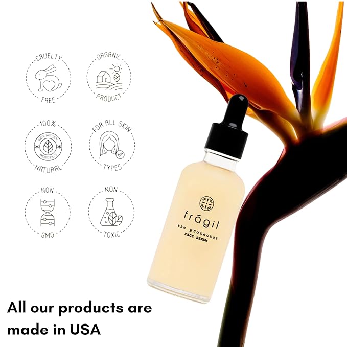 Glass Skin Face Serum - Hydrating, Moisturizing, and Brightening Vegan Face Oil with Zinc, Vitamin C, Grapefruit, Linalool for Even Skin Tone, UV Defense, Anti-Aging & Sensitive Skin Care – 1.69 fl oz