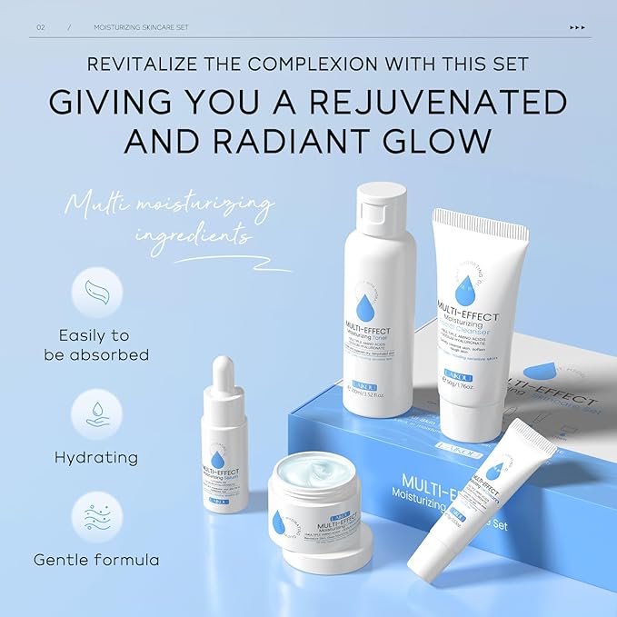 Skin Care, Skin Care Set, Skin Care Kit Moisturizing with Cleanser, Toner, Serum, Cream, Eye Cream Women Beauty Gift Sets 5pcs for Women Teen Girls Mom Daughter Mother's Day Birthday Christmas