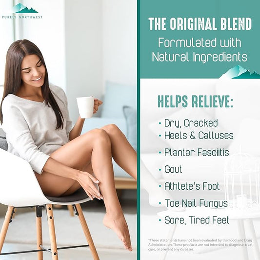 Natural Tea Tree Oil Foot Soak-Made in the USA for Ingrown Toenails, Athletes Foot Burning & Itching-Stubborn Foot Odor & Softens Callouses-Purely Northwest-2 LB