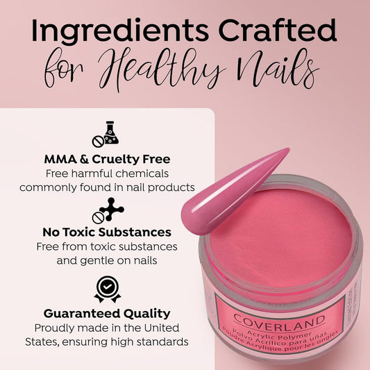 Tones Coverland Acrylic Nail Powder "Girls Trip" - Limited Edition Acrylic Powder for Nail Design, Sculpting, and Masking Nail Bed Imperfections - Professional Acrylic Nail Supplies - (1.5 Oz)