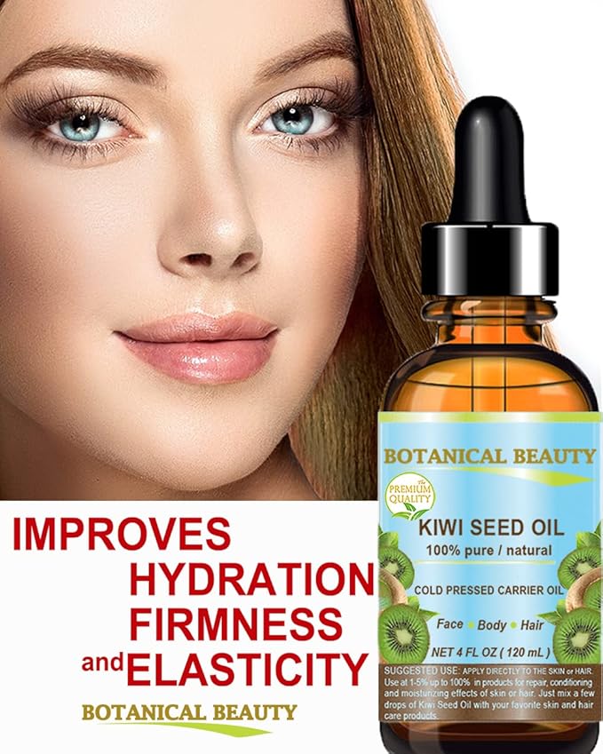 Botanical Beauty KIWI SEED OIL. 100% Pure Natural Undiluted Virgin Cold Pressed Carrier Oil. 2 Fl.oz.- 60 ml for Face, Skin, Body, Hair, Nail Care
