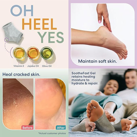 Dr. Frederick's Original Moisturizing Heel Socks for Cracked Heel Treatment - 2 Pairs - Stop Cracked Heels in Their Tracks