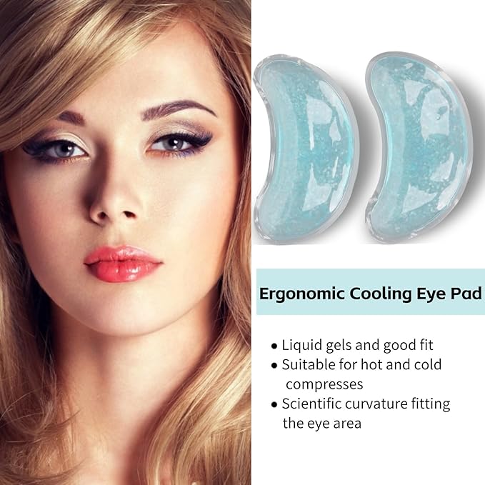 Under Eye Gold Gel Pads,Cooling Gel Eye Reusable Cold Eye for Puffy Eyes, Gel Ice Pack Cooling Eye Pads and Under Eye Patches for Redness and Eye Relax