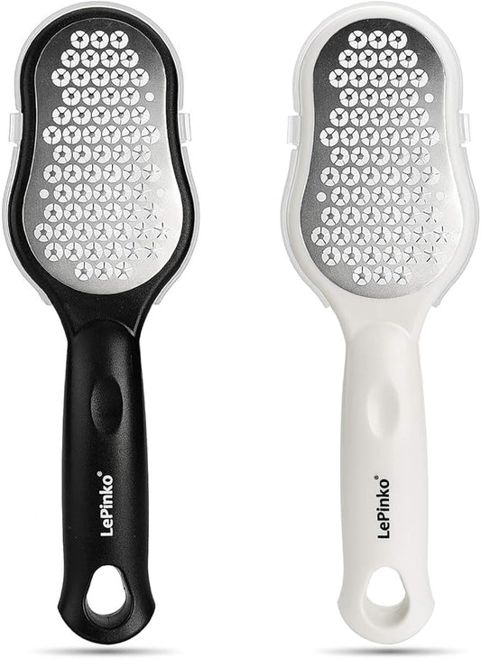 LePinko Foot Scrubber Set, Updated Blades, No Hurt Feet File, Powerful Pedicure Tool to Remove Callus and Dead Skin, Use in Shower or Dry, 2PCS