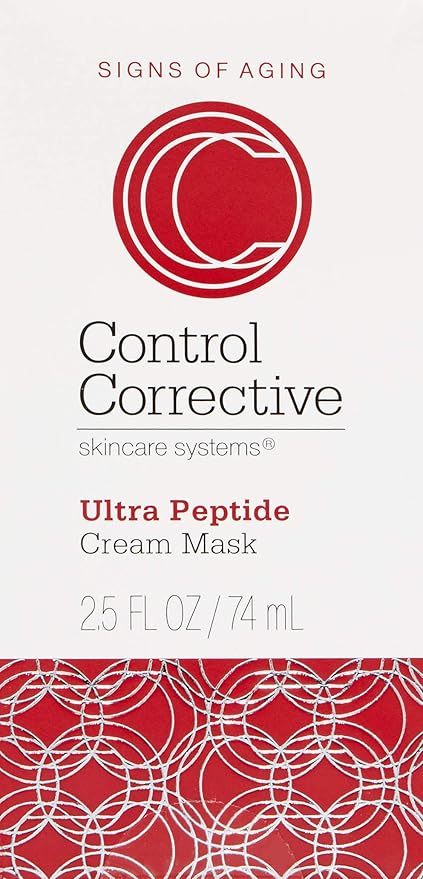 CONTROL CORRECTIVE Ultra Peptide Cream Mask, 2.5 Oz - Advanced Peptide, Retinol & Lactic Acid Anti Aging Mask, Revitalize Collagen & Elastin Production To Smooth Skin, Restores Plumpness & Hydration