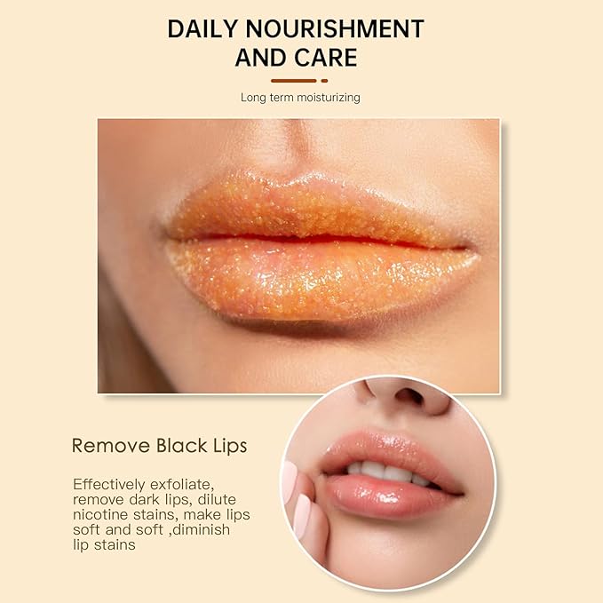 Turmeric Lemon Lip Scrub, Turmeric Lip Exfoliator with Aloe Vera Gentle Exfoliant Natural Lip Scrub for Dry, Chapped, Reduce Fine Lines Lip 50g