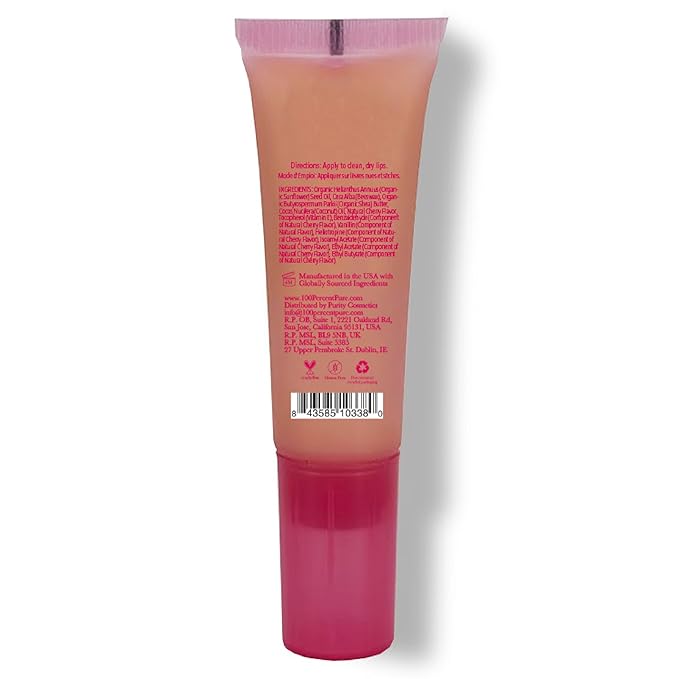 100% PURE Organic Cherry Lip Balm, Moisturizing, Soothing for Dry, Chapped Lips, Made w/Coconut Oil, Vitamin E, Natural Lip Balm - 0.4 oz