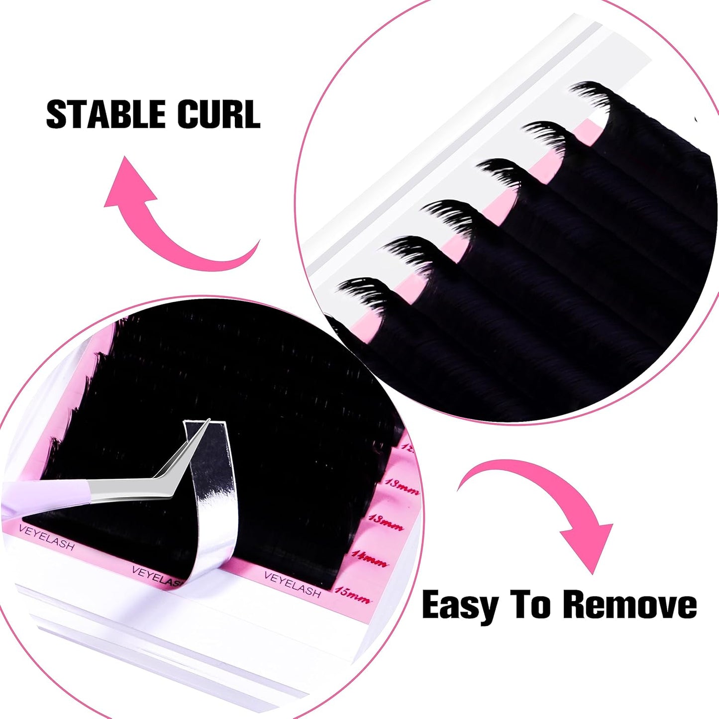 VEYES INC Cashmere Smart Fan Lash Extensions 0.03 0.05 0.07 C/CC/D Curl 8-20mm Mixed & Single Length, Super Matte Black Volume Lashes, Professional Supplies for Lash Techs (0.05 CC 14mm)