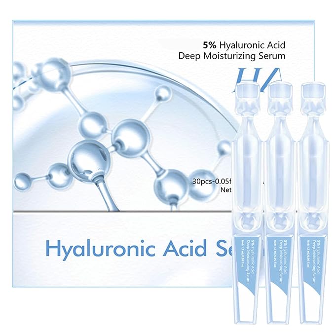 5% Hyaluronic Acid Serum For Face, Ultra Hydrating Vials 4D Hyaluronic Acid Tubes, Anti-Aging Serum For Women Moisturizing, Plumping, Nature Perfection Skin Rejuvenate Face Serums, Single-Use, 30PCS
