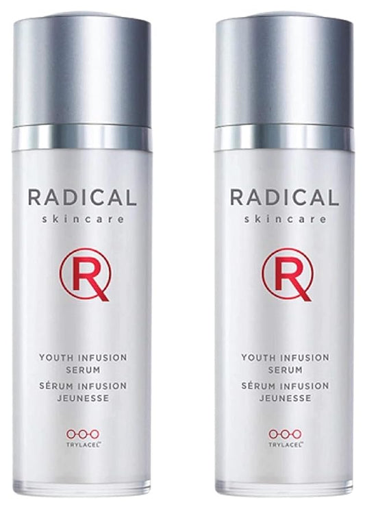 Radical Skincare Youth Infusion Serum - Evens Skin Tone, Reduces Fines Lines & Wrinkles - Hydrates & Smooths Skin - For All Skin Types Including Sensitive Skin - Paraben Free (1 fl oz, 2 Pack)