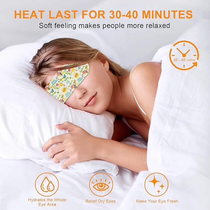 10 Packs of steam Eye Masks, Disposable Heated Eye Masks, Quickly Relieve Eye Fatigue, Suitable for Swollen Eyes, Sleep, Travel Necessities and Women's Relaxation Gifts, Tasteless