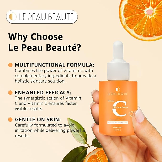 Vitamin C 15% Brightening Serum – Anti-Aging Treatment with Niacinamide, Vitamin E, and Hyaluronic Acid for Dark Spots, Fine Lines, and Skin Repair. Hydrating Serum for Radiant Skin