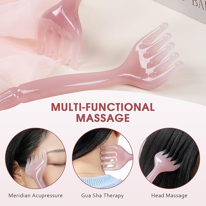 MoyRetty 2 Pack Manual Scalp Massagers, Perfect Scalp Massage Comb for Men & Women Home or Travel Use, Head Spa Gua Sha Tools for Relaxing(Pink)
