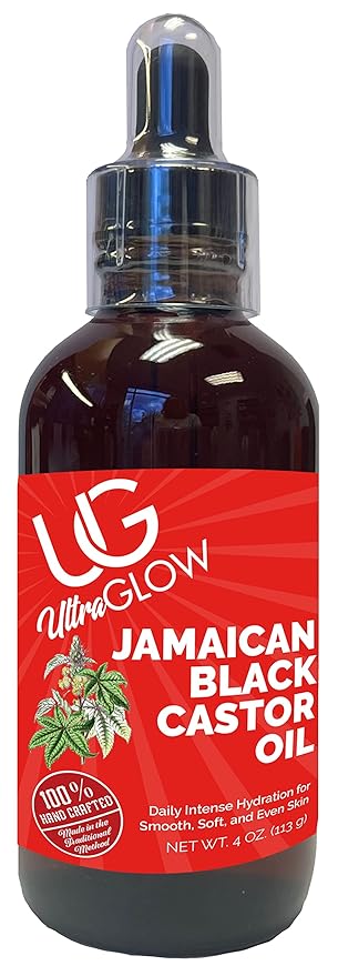AmPro Ultra Glow Jamaican Black Castor Oil – 4 oz Skin Moisturizing Oil for Daily Intense Hydration, Softens Rough Skin, Promotes Smooth, Healthy Glow