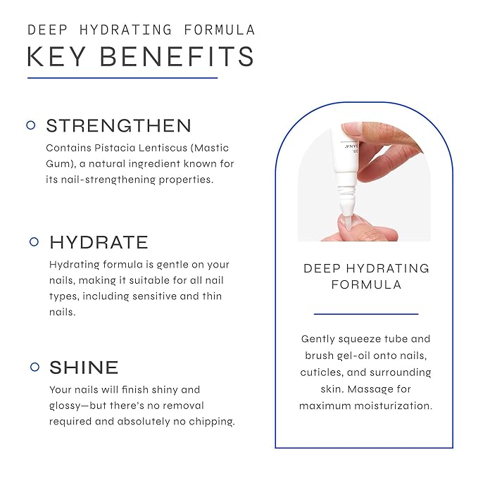 Dr. Dana Hydrating Nail Treatment and Natural Nail Strengthener for Instant Shine and Lustrous Healthy Nails - Non Greasy Gel oil Hybrid Formula - Nail Growth and Repair