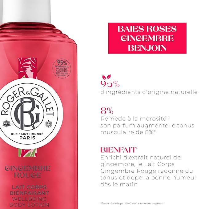 ROGER & GALLET | Body Lotion for Women |Gingembre Rouge - Red Ginger 8.4 oz Bottle