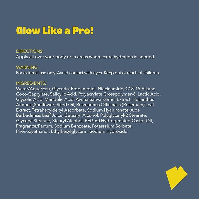 Skin Perfecting Body Blemish Treatment Lotion, AHA & BHA Glycolic Acid Body Lotion for Butt Blemish, Dark Spots, and Radiant Glow, It's Glowtime by Hey Sweet Cheeks, 6.76 oz