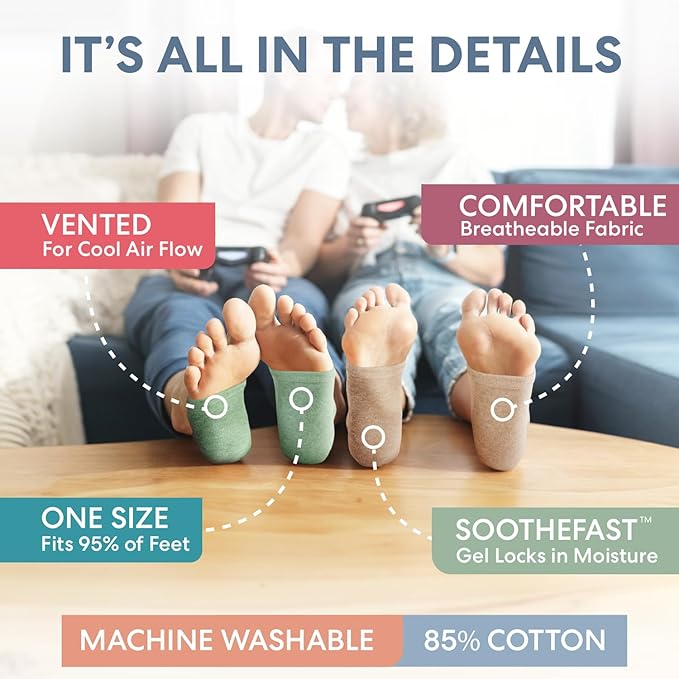 Dr. Frederick's Original Moisturizing Heel Socks for Cracked Heel Treatment - 2 Pairs - Socks for Dry Feet - Cracked Skin Repair & Overnight Hydration - Foot Care for Women & Men - Argan Oil