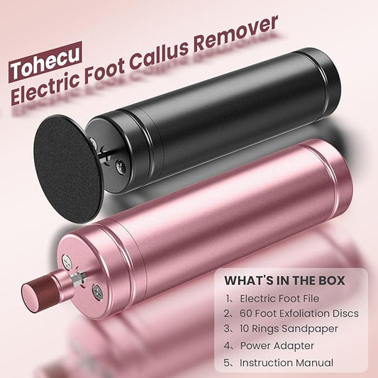 Electric Callus Remover for Feet, Adjustable Speed Foot Callus Remover, Professional Pedicure Tools for Feet with 60 Pcs Replacement Sandpaper Disc, Foot Scrubber for Dead Skin and Calluses