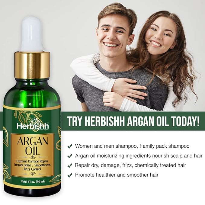 Herbishh H2 Combo (Condition + Hair Treatment) Pro Keratin Hair Mask 250 gm and Argan Oil for Hair 30ml for Men & Women | Combo for Dry, Weak & Frizz Hair