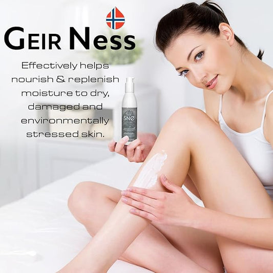 Geir Ness NORSK SNØ Hand & Body Cream - Dry Skin Lotion - Single Use Deep Moisturizer with Essential Oils