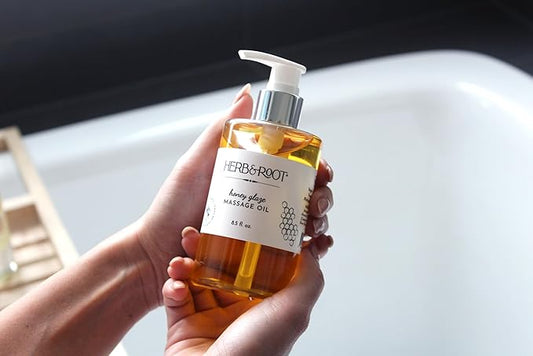 Honey Glaze Massage Oil, All Natural and Organic, Plant-Based Sweet Almond & Coconut Oils for Smooth Skin, Perfect Gifts for Date Night with Relaxing Aromatherapy, Ideal for Massage Therapy