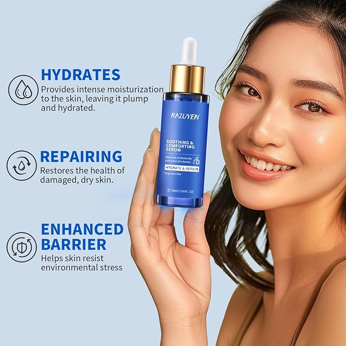 Soothing Collagen Serum for Face, Repair And Moisturize Skin, Anti Aging Face Serum for Women With Panthenol, Gentiana Scabra Root Extract, 1.01 FL OZ