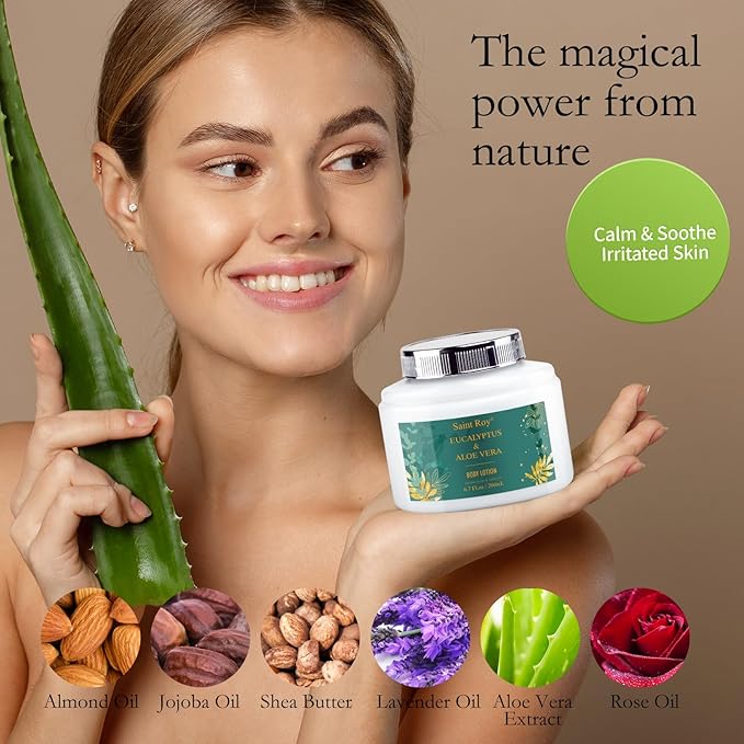 Mother's Day Gift for Mom bath and body Gifts for Her & him Gift Baskets for Women - Saint Roy Eucalyptus & Aloe Vera Scented Birthday Gifts for Women,8 pcs Spa Gift Set, Mother's Father Day