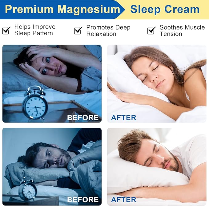 Magnesium Cream, Magnesium Cream for Sleep,Feet,Soothes Muscle Tension,Magnesium Lotion for Relaxation,3.17oz, Magnesium Oil for Feet, Promote Relaxation