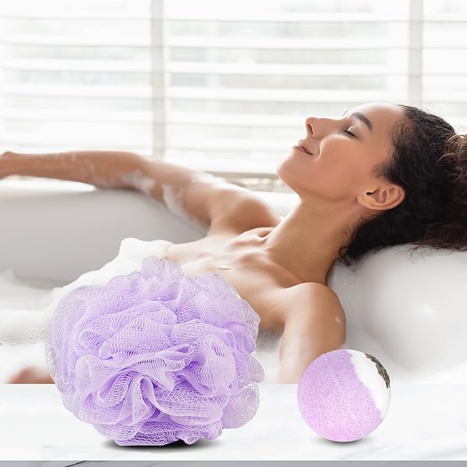 Relaxing Spa Kit Gift Basket Set - Birthday Gifts for Women - Gift for Wife, Mom, Sister, Girlfriend, Friends (Purple)