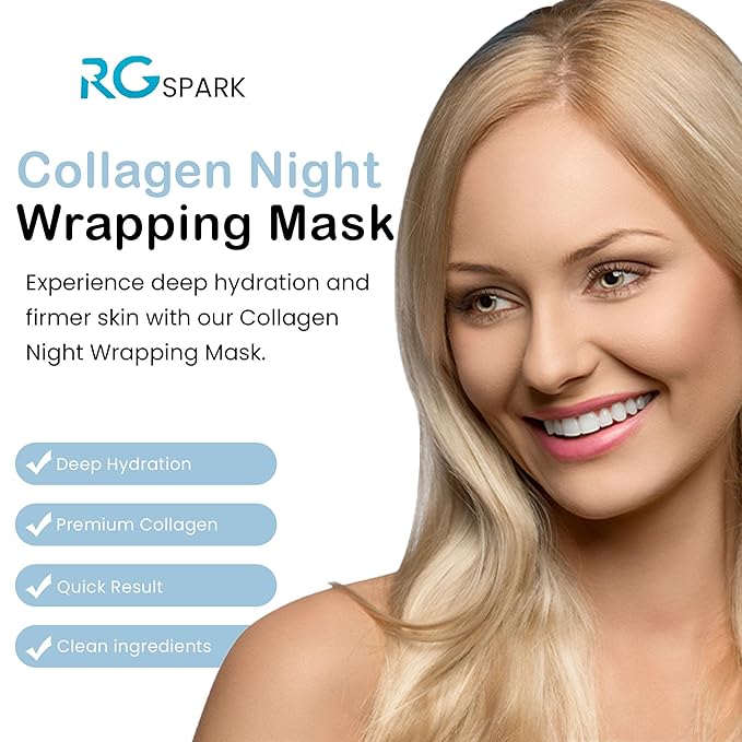 Collagen Night Wrapping Mask Peel Off Overnight Collagen Face Mask for Women and Men Hydrating Moisturizing Anti Wrinkle Lifting Gel Facial Mask 75 ML Tubes (two pack) and one Brush Included