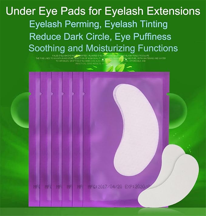 100 Pairs Set Under Eye Pads, Comfy and Cool Under Eye Patches Gel Pad for Eyelash Extensions Eye Mask Beauty Tool (Purple)