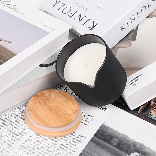 Soy Massage Oil Candle, 8.8OZ Low Temp Vanilla in Frosted Black Glass, Moisturizing Essential Oil Body Massage for Home & Spa, Skin Treatment Wax (Classic Vanilla)