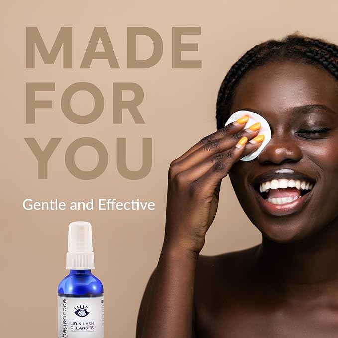 Eye Love Heyedrate Lid and Lash Cleanser Spray – Gentle, Pure Hypochlorous Acid Spray for Eye Irritation - Fast Acting, Soothing Formula - Everyday Eyelid Cleansing Spray 2 Ounce Glass Bottle