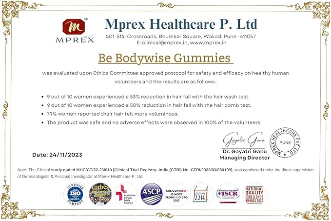 Be Bodywise Biotin Hair Gummies for Stronger, Shinier Hair & Nails | 60 Days Pack | with Biotin, Zinc, Folic Acid, Fibre & Multivitamin | Strawberry Flavour | No Added Sugar & Gut Friendly