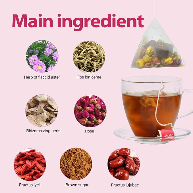 Aromlife Natural Fibroid Tea Pack of 2, Fibroid Shrink & Ovarian Cysts Natural Remedy, Fertility Tea for Women Conception and Hormone Balance with Brown Sugar, Flos Lonicerae