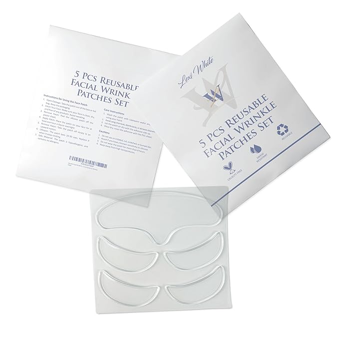 Reusable Facial Wrinkle Patches Set 5Pcs, Anti Wrinkle Patches, Face Tape for Wrinkles Overnight, Silicone Face Patches, Silicone Wrinkle Patches for Face Overnight, Silicone Patches for Wrinkles