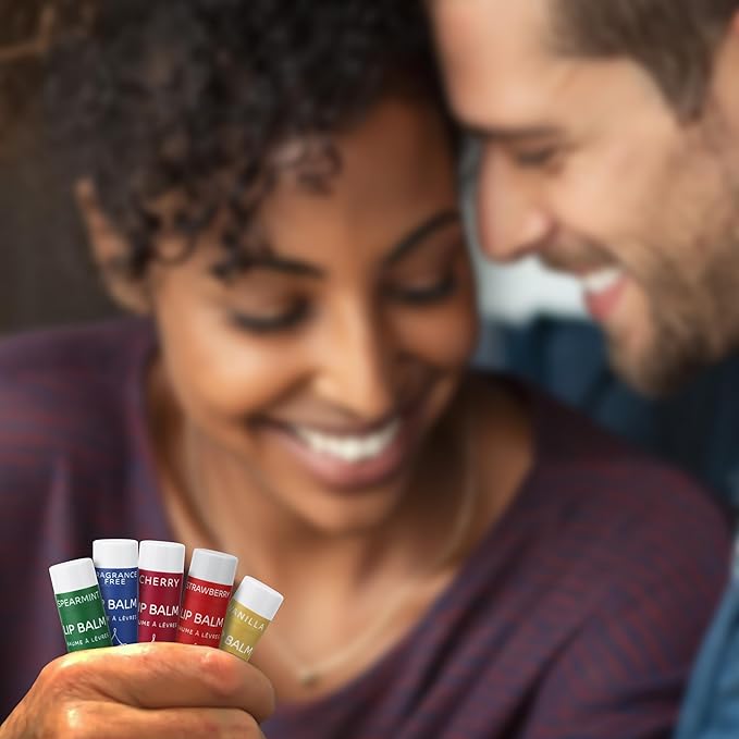 Melody Lip Balm Collection, Vegan Lip Balm Set, Beeswax Free, with Avocado Oil, Organic Jojoba Oil, and Vitamin E, Natural Moisturizer for Dry, Chapped Lips, 5 Tube Set