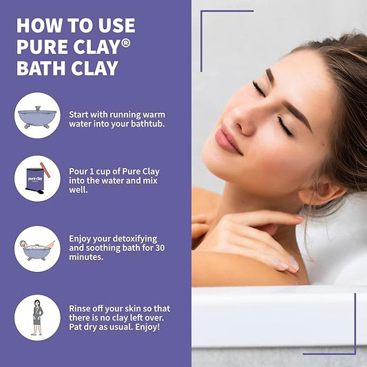 Calcium Bentonite Clay Powder, 100% Natural Food Grade Organic, Bath and Body Mud Detox, Skin Soothing, Deep Pore Cleansing - 32 oz