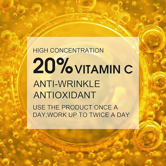 Premium 20% Vitamin C Serum For Face with Hyaluronic Acid, Retinol & Amino Acids - Boost Skin Collagen,Hydrate & Plump Skin, Anti Aging & Wrinkle Facial Serum 60ml